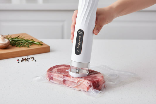 Vacuum Sealer for Food with Visual Water Storage Tank, Handheld Saver Vacuum Sealer Machine with 30 Reusable Bags for 5X Preservation & Fresh